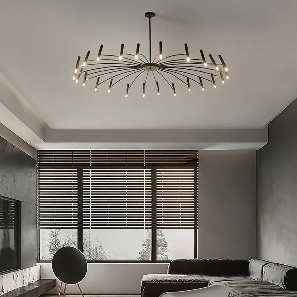 Zwart kroonluchter moderne led voor woonkamer