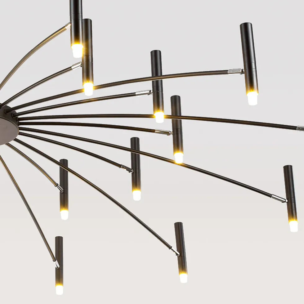 Zwart kroonluchter moderne led voor woonkamer