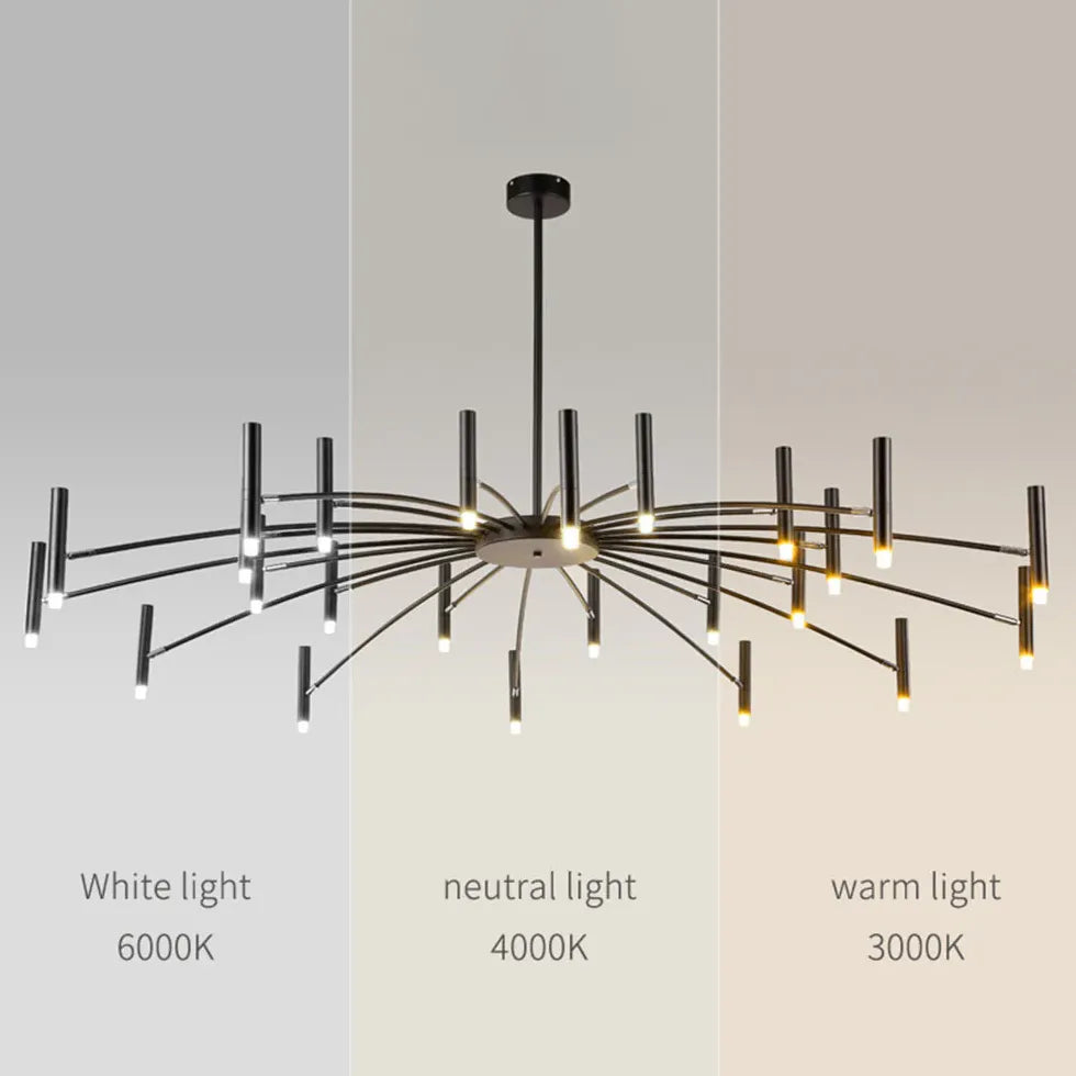 Zwart kroonluchter moderne led voor woonkamer