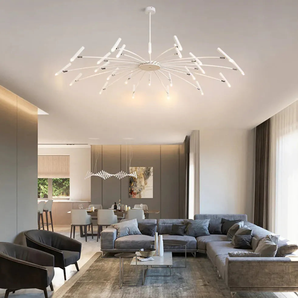 Zwart kroonluchter moderne led voor woonkamer