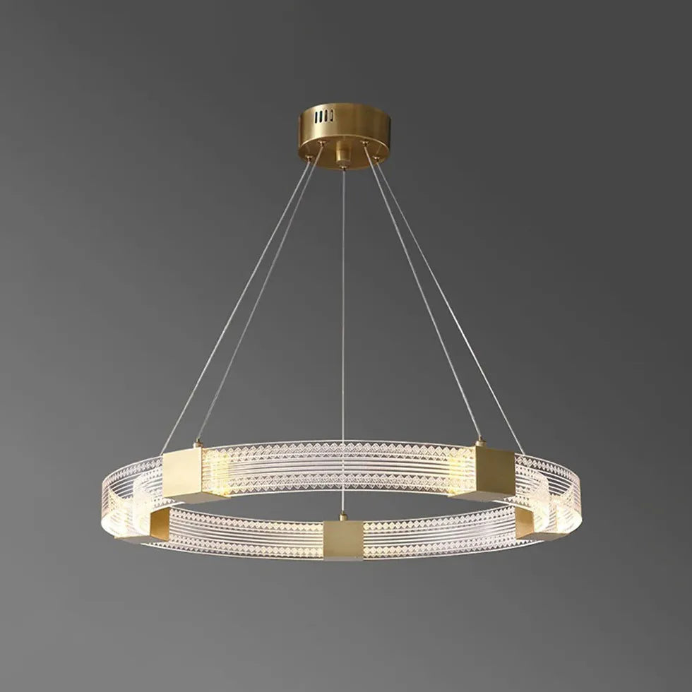 Gllucide hanglamp goud ringvormig slaapkamer