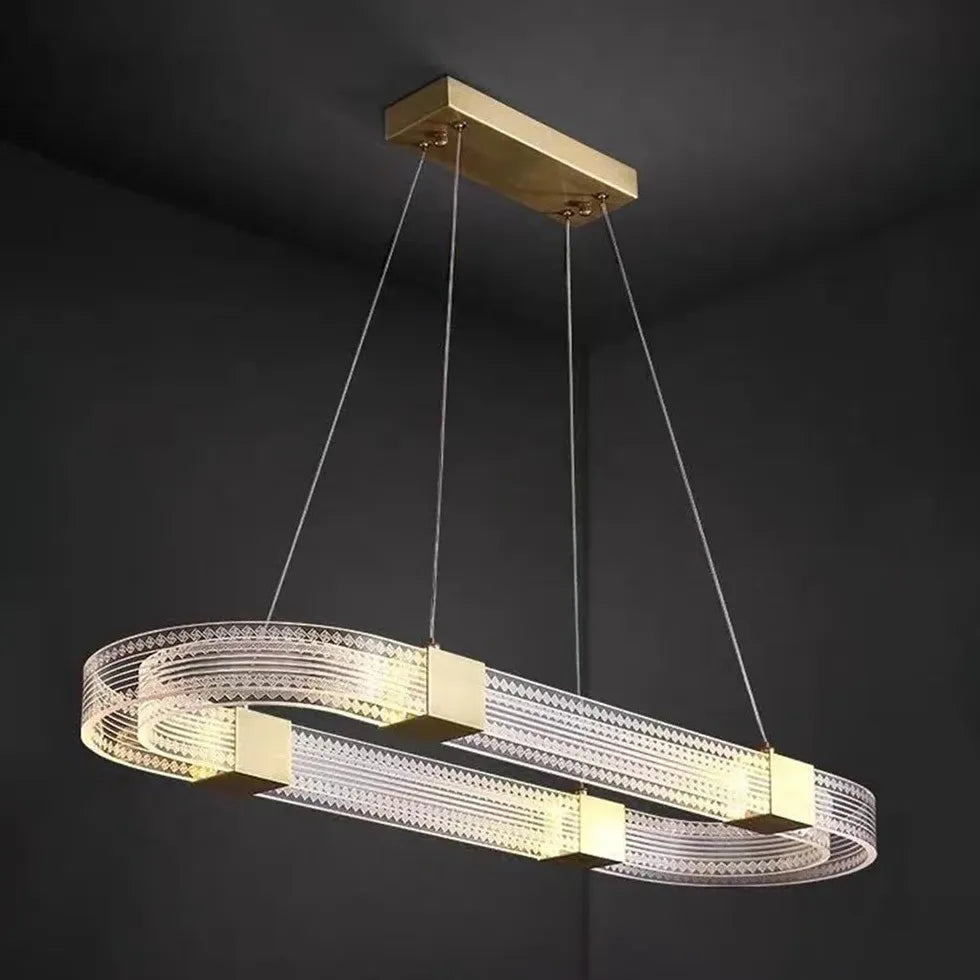 Gllucide hanglamp goud ringvormig slaapkamer