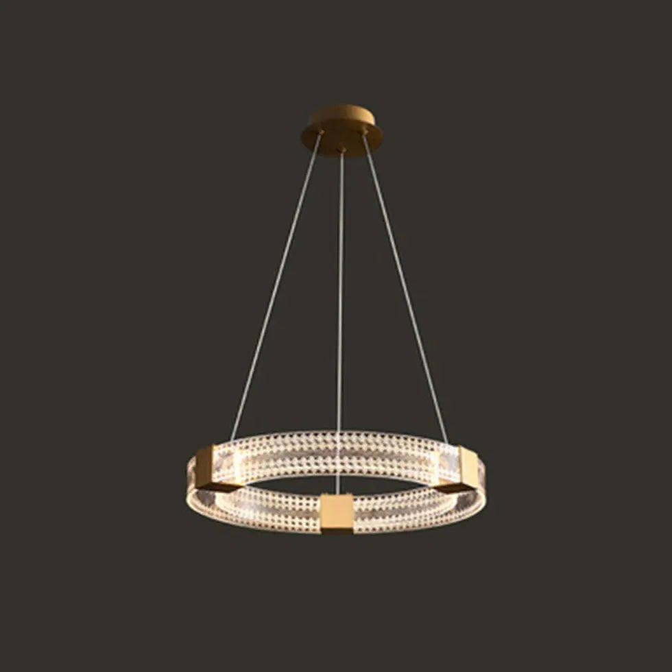 Gllucide hanglamp goud ringvormig slaapkamer