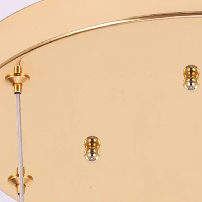 Gouden hanglamp met 10 glazen bollen