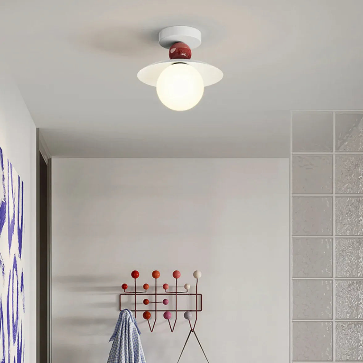 Muurlamp slaapkamer modern rood bolvormig