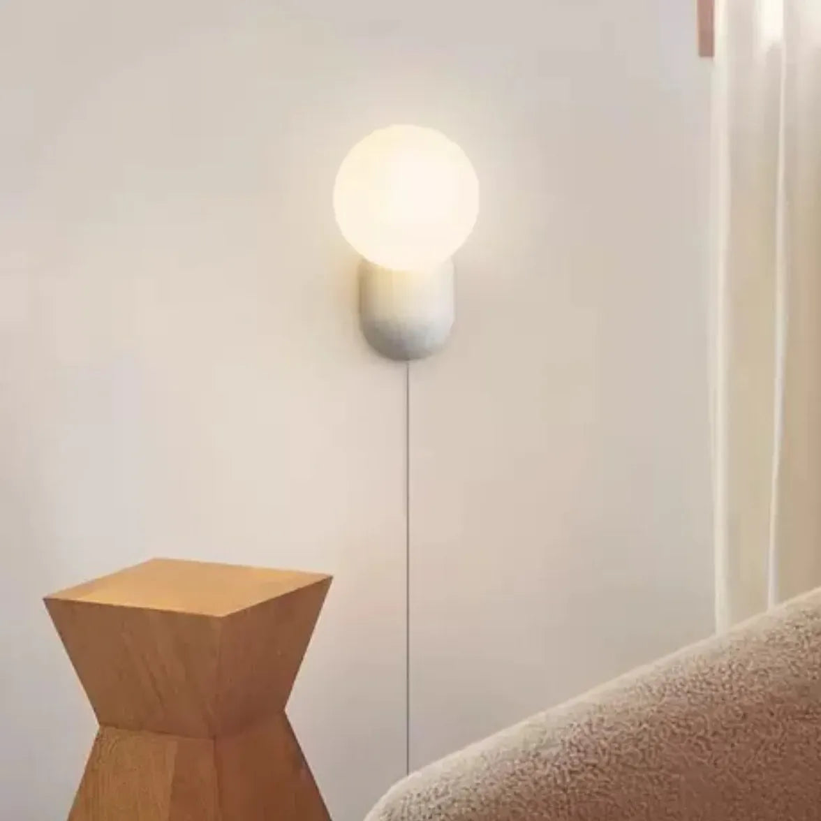 Wandlampen met snoer en stekker bolvormig slaapkamer