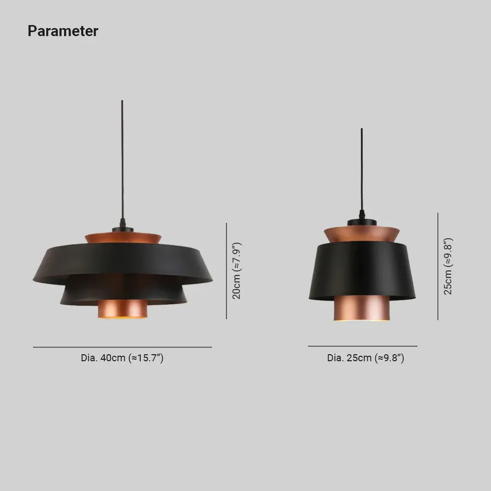Zwarte hanglamp met dubbele kap voor de slaapkamer