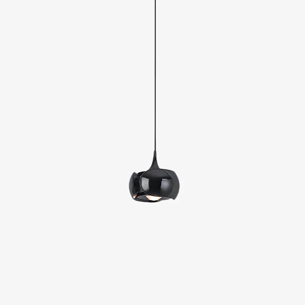 Hanglamp glazen bol in zwart voor slaapkamer met dimmer