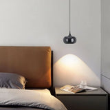 Hanglamp glazen bol in zwart voor slaapkamer met dimmer