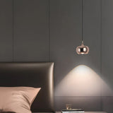 Hanglamp glazen bol in zwart voor slaapkamer met dimmer