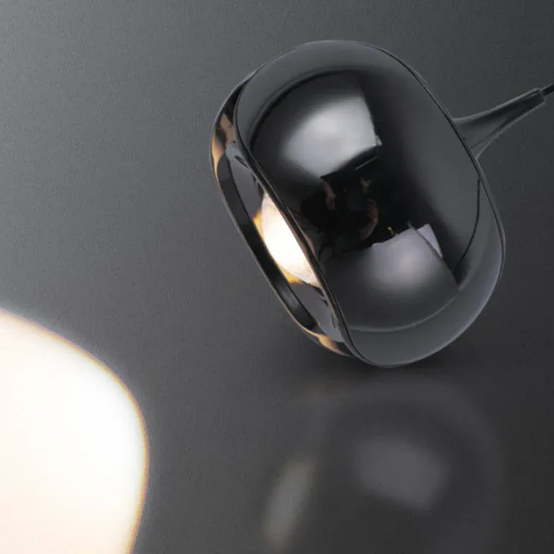 Hanglamp glazen bol in zwart voor slaapkamer met dimmer