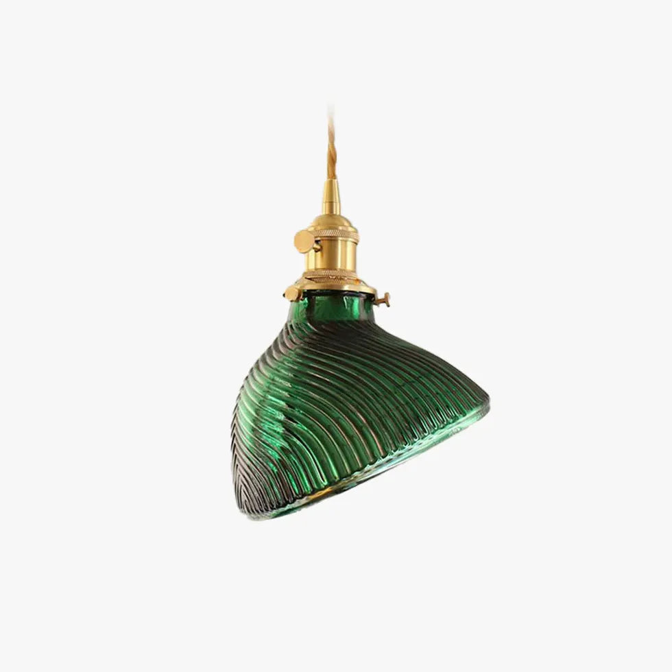 Retro hanglamp groen glas voor eetkamer