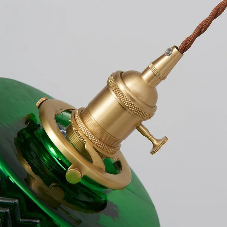 Retro hanglamp groen glas voor eetkamer