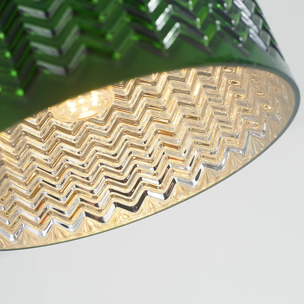 Retro hanglamp groen glas voor eetkamer