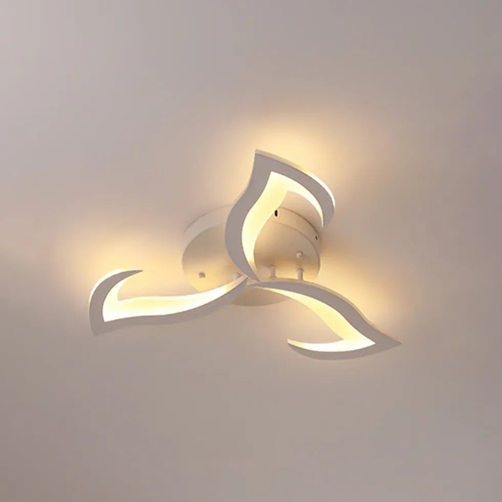 Lampen plafonniere wit bloemvormig slaapkamer dimbaar