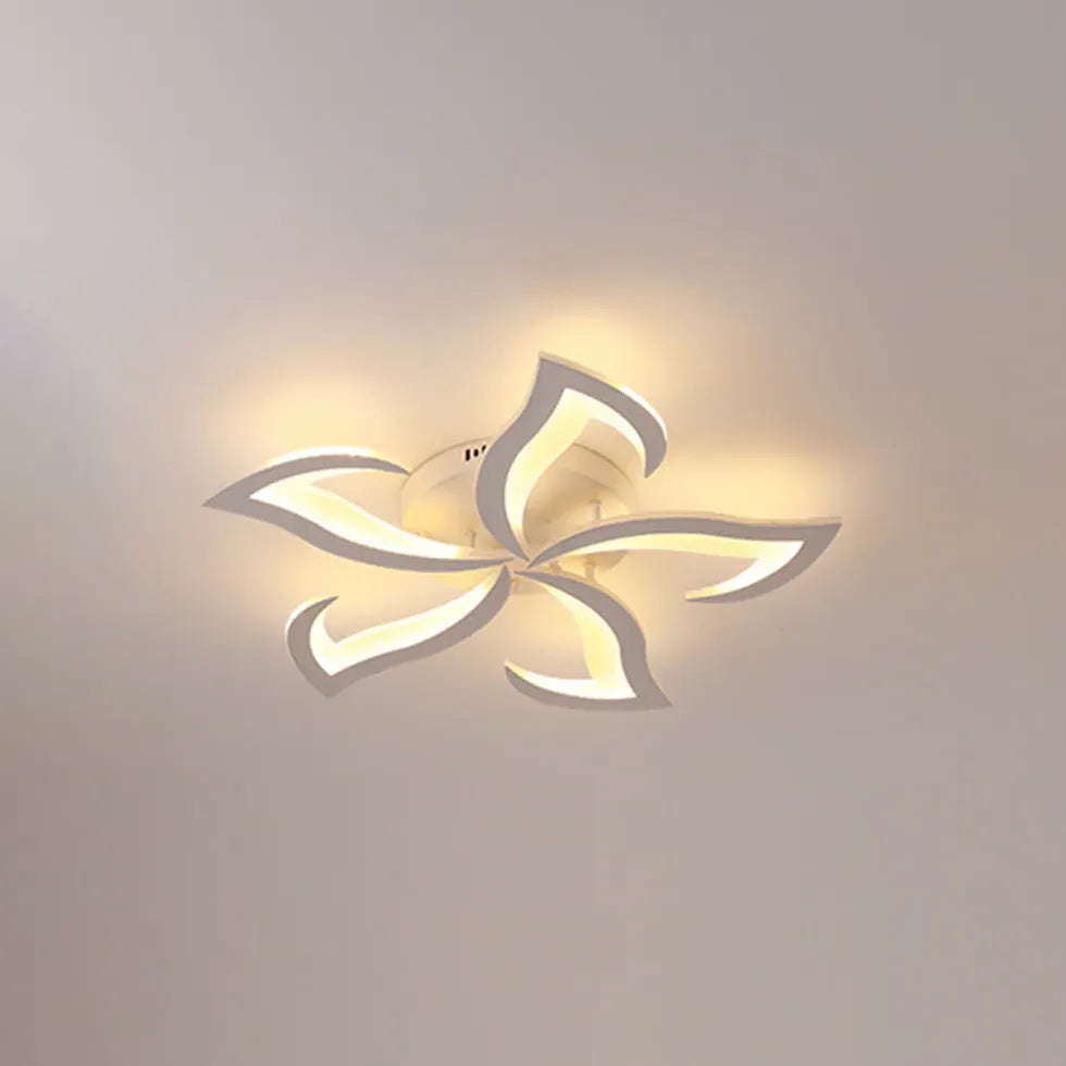 Lampen plafonniere wit bloemvormig slaapkamer dimbaar