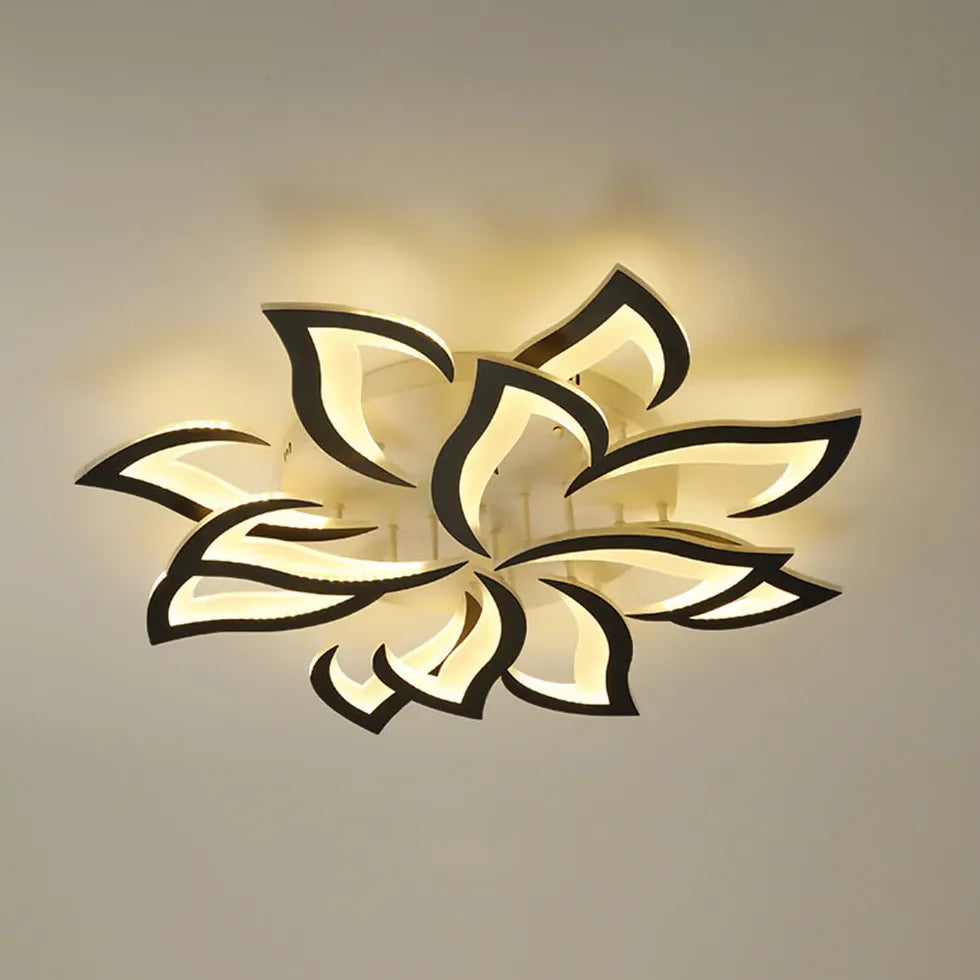 Lampen plafonniere wit bloemvormig slaapkamer dimbaar
