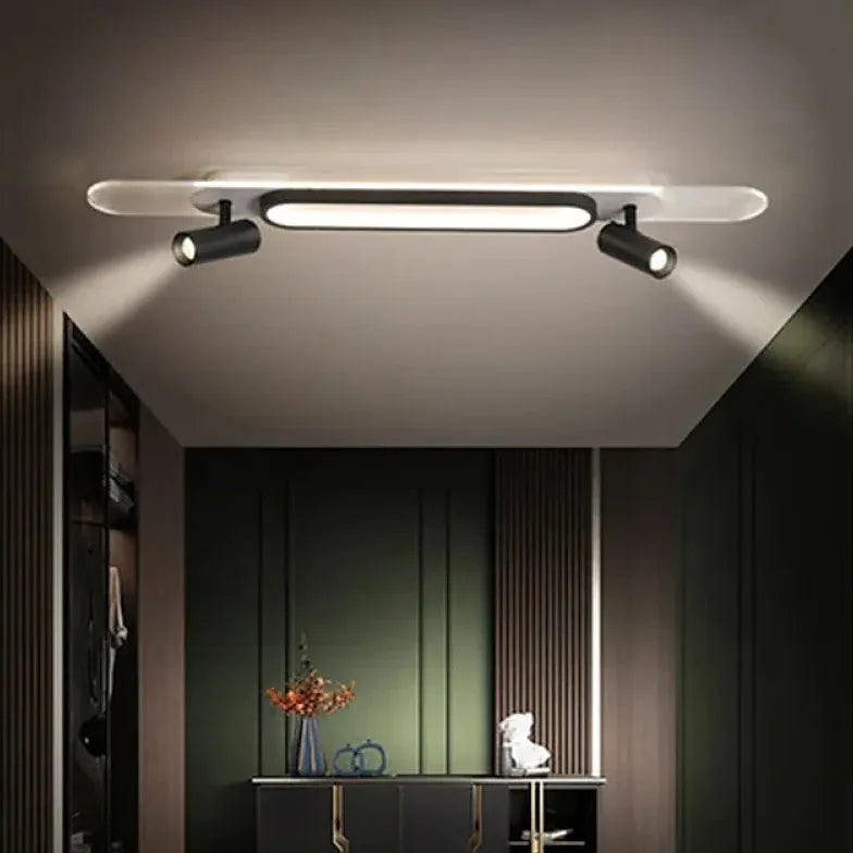 Led plafondspots zwart ovaal kantoor