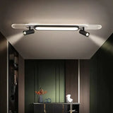 Led plafondspots zwart ovaal kantoor