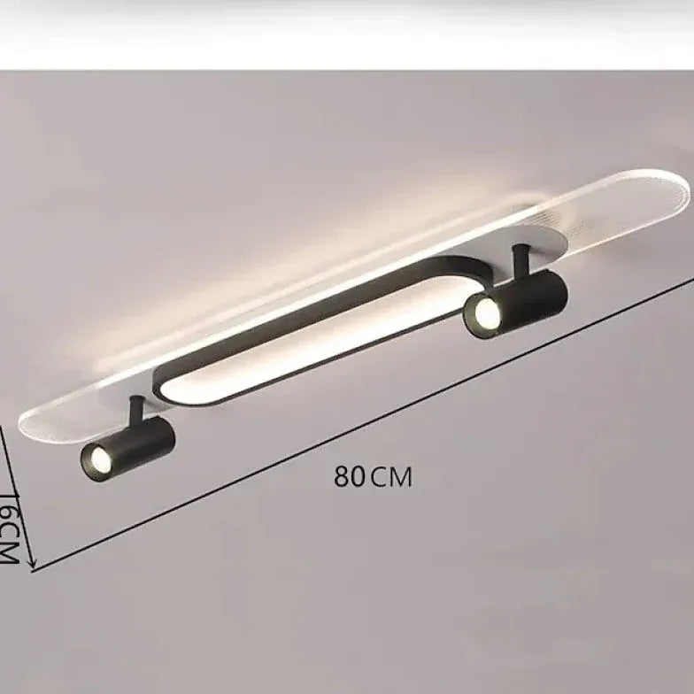 Led plafondspots zwart ovaal kantoor