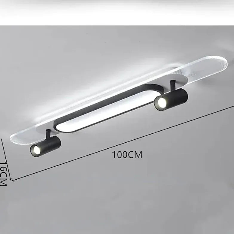 Led plafondspots zwart ovaal kantoor