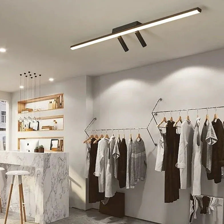 Plafondspots led zwart slank woonkamer