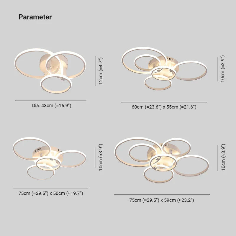 Plafondlamp led woonkamer zwarte polycyclisch ontwerp