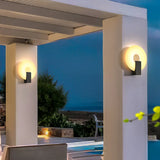 Wandlamp buiten rond zwart zonne energie