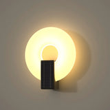 Wandlamp buiten rond zwart zonne energie