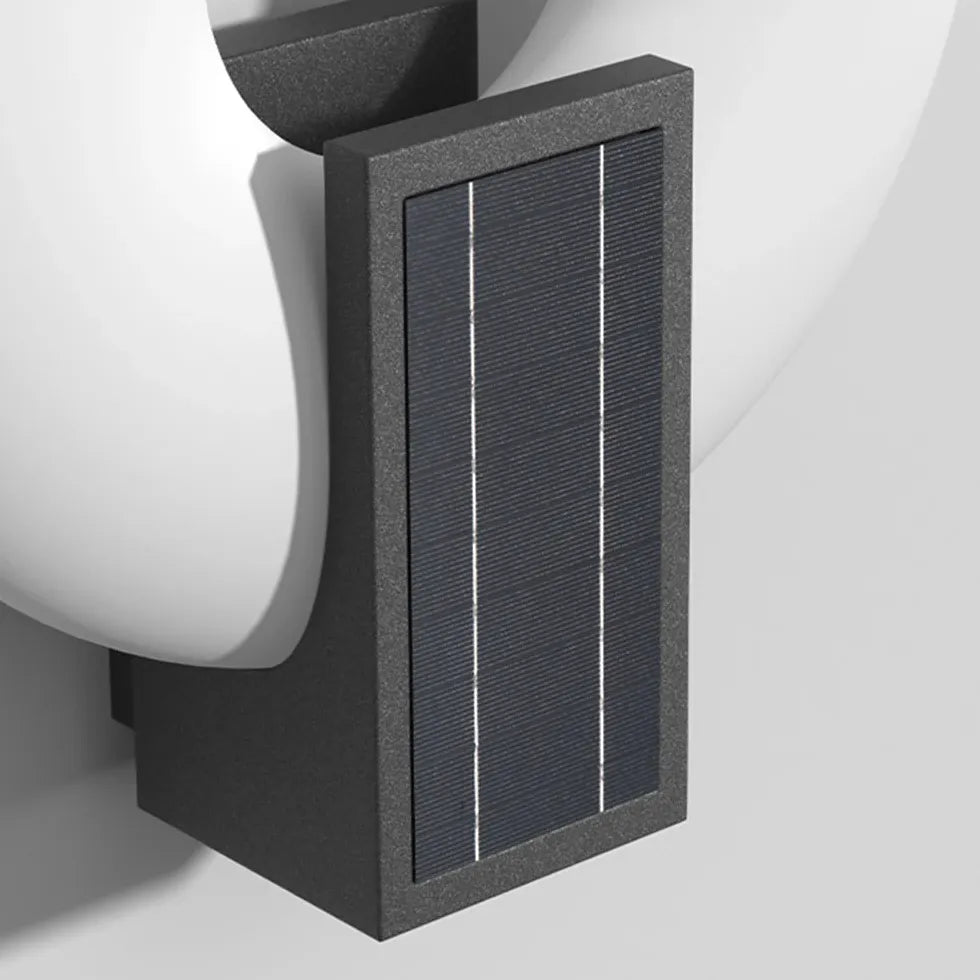 Wandlamp buiten rond zwart zonne energie