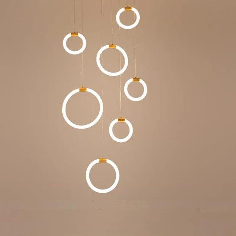 Led cirkel hanglamp meerkoppig met afstandsbediening dimbaar