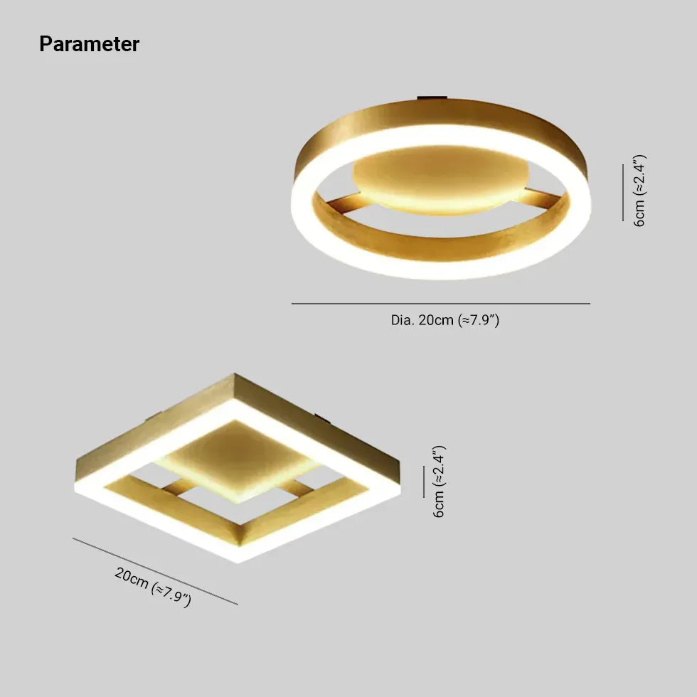 Ronde led lamp goud gang
