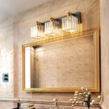 Wandlamp badkamer messing met kristalaccenten