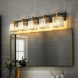 Wandlamp badkamer messing met kristalaccenten