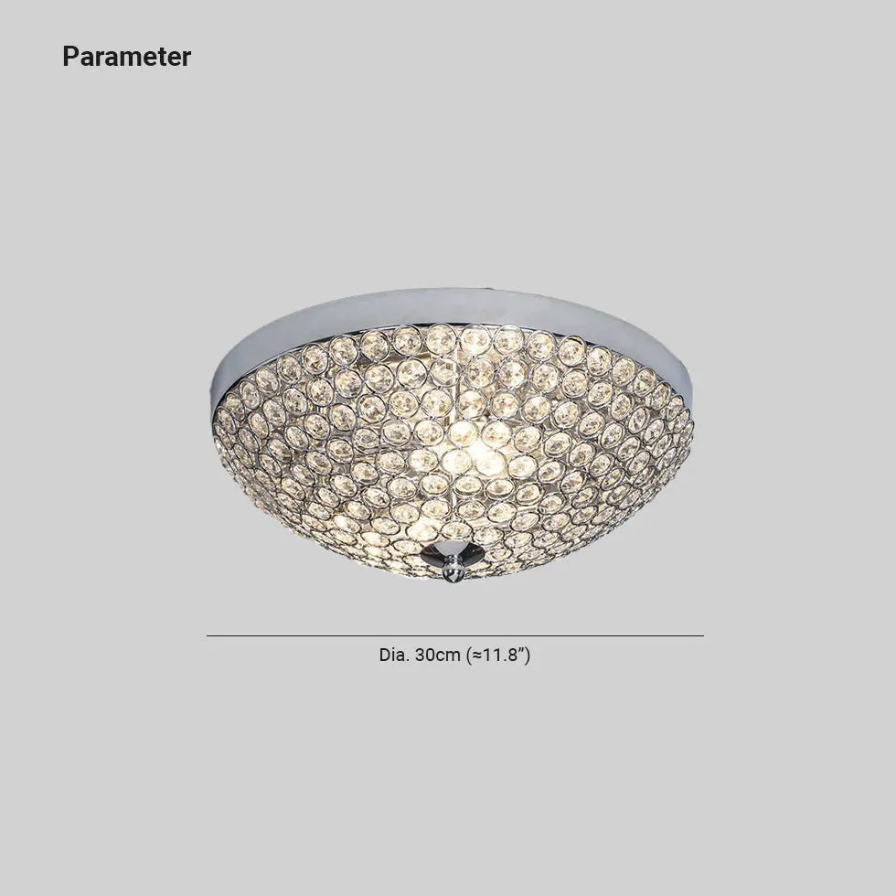 Plafonniere kristal met moderne kralen