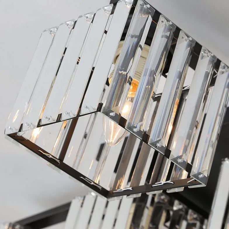 Lamp plafond kubusvormige glazen kap slaapkamer