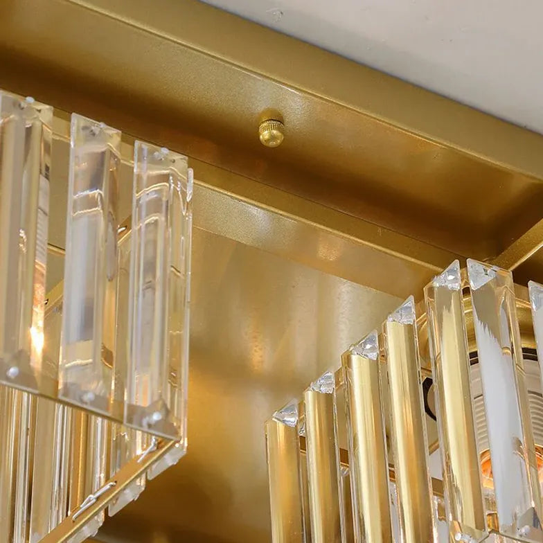 Lamp plafond kubusvormige glazen kap slaapkamer