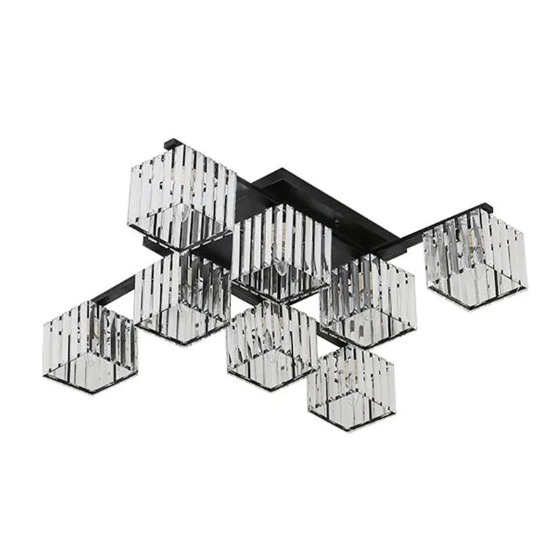Lamp plafond kubusvormige glazen kap slaapkamer