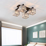 Lamp plafond kubusvormige glazen kap slaapkamer