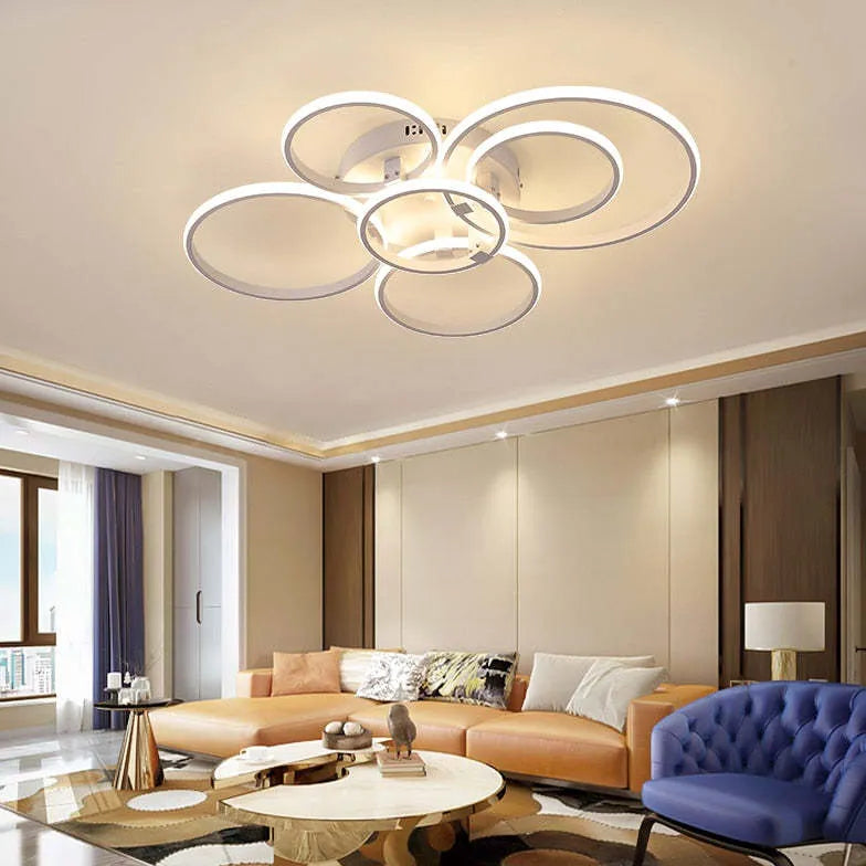 Plafondlamp led woonkamer zwarte polycyclisch ontwerp