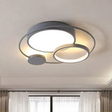 Plafond lamp design modern grijs meerdere ringen
