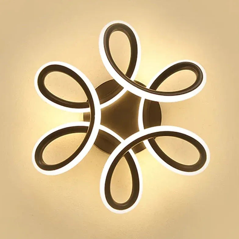 Plafondlamp gang zwart moderne gebogen ontwerp