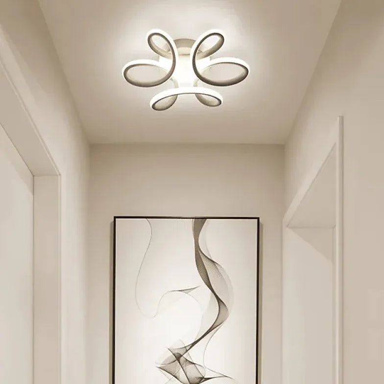 Plafondlamp gang zwart moderne gebogen ontwerp