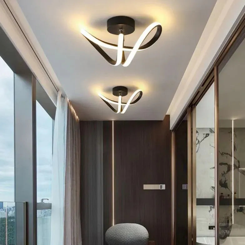 Plafonnieres led met gebogen stijl voor gang