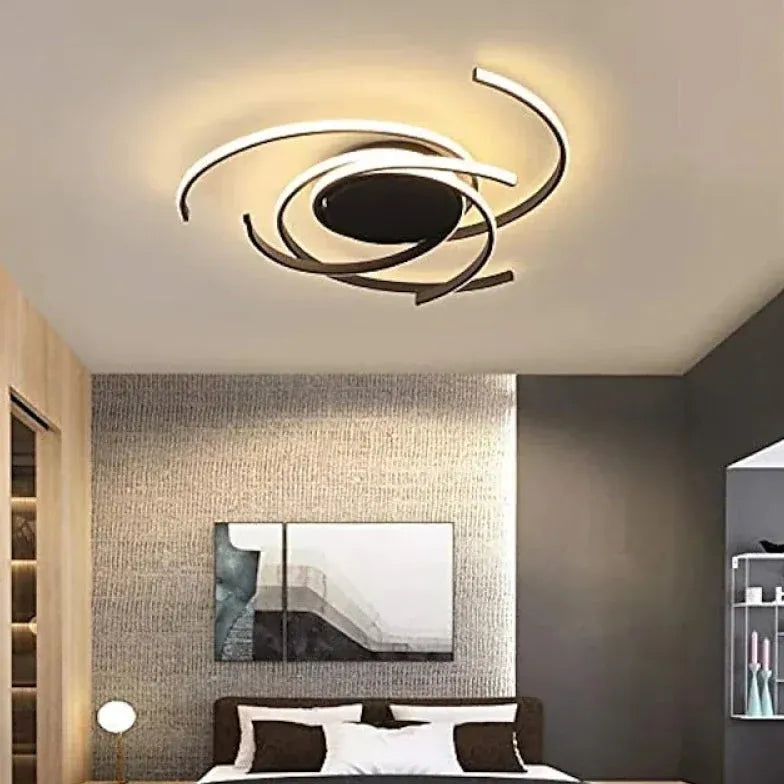 Design plafondlampen zwart drieboogvormig slaapkamer