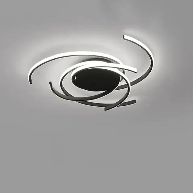 Design plafondlampen zwart drieboogvormig slaapkamer