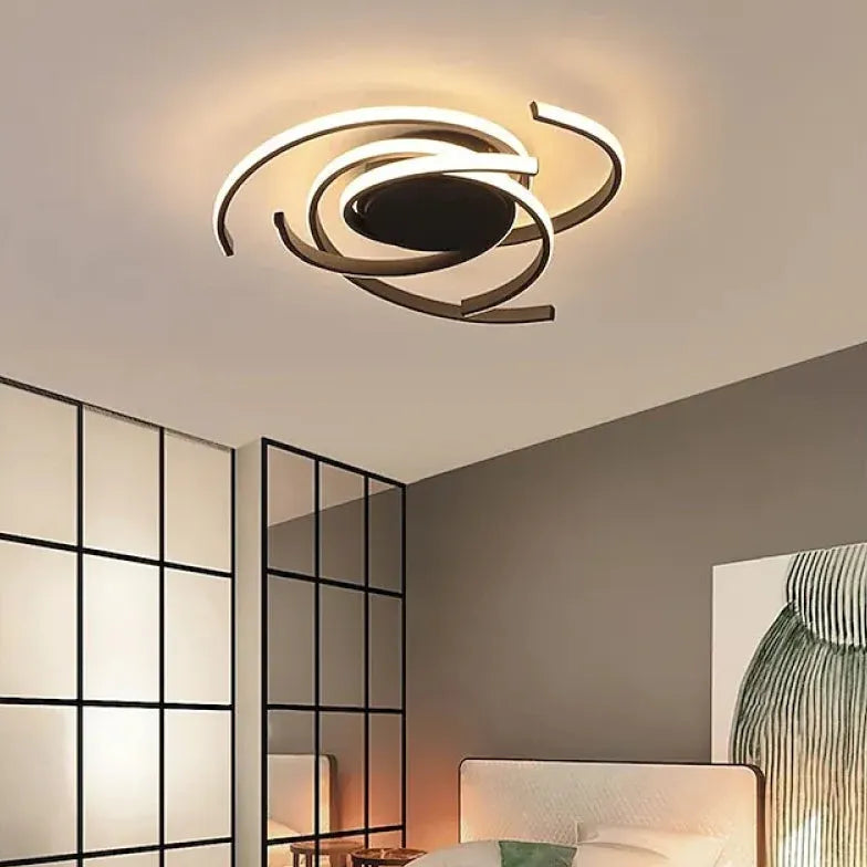 Design plafondlampen zwart drieboogvormig slaapkamer