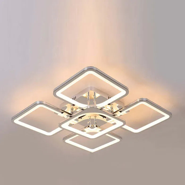Woonkamer verlichting led zilver dimbaar plafondlamp