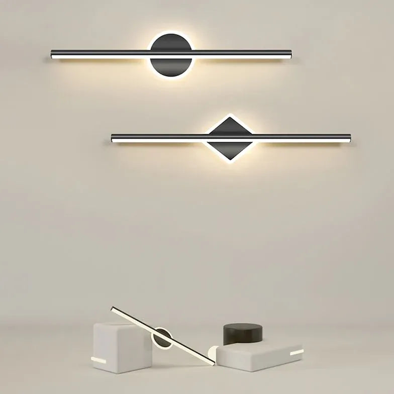 Design wandlamp goud rond badkamer