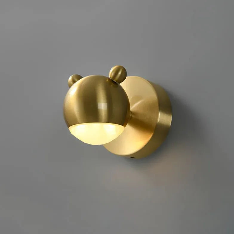 Draadloze wandlamp goud met berenstijl voor badkamer